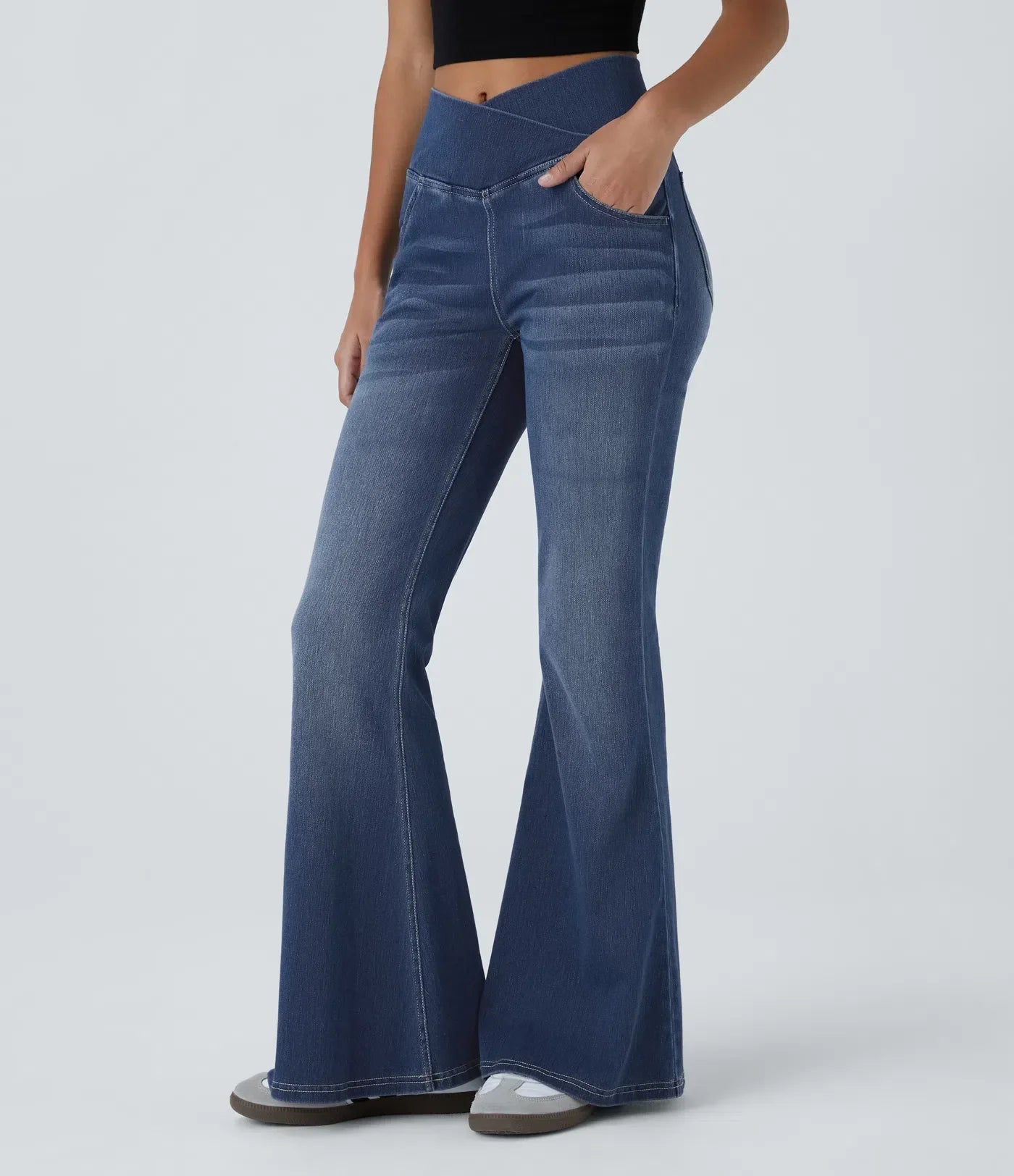 Dames Flared Pants Hoog Taille Elastisch 6