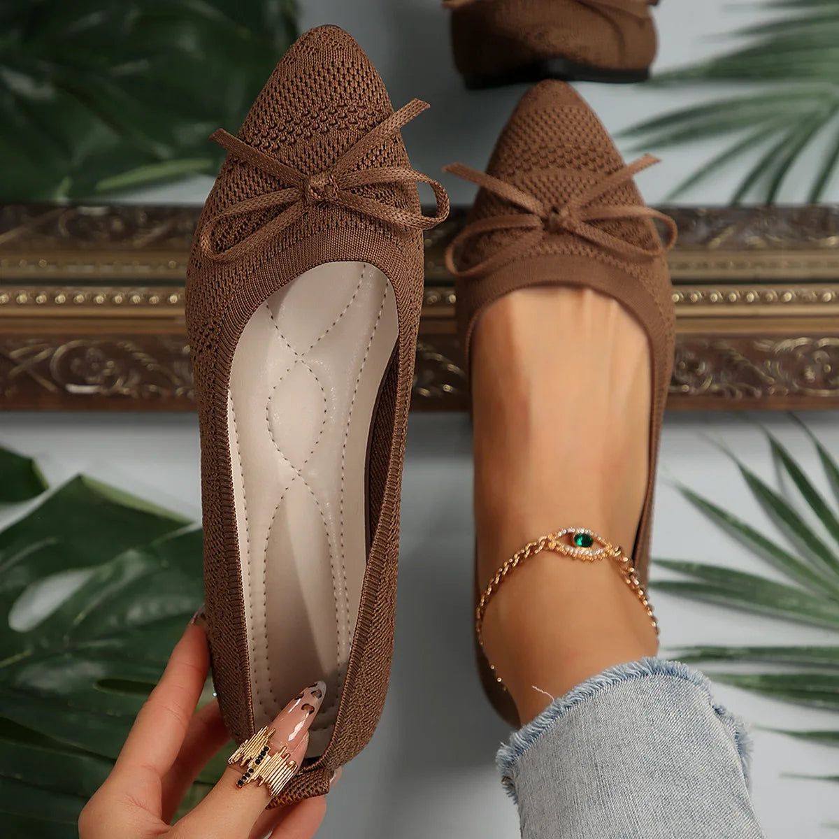 Dames Flats Met Strikdesign 1