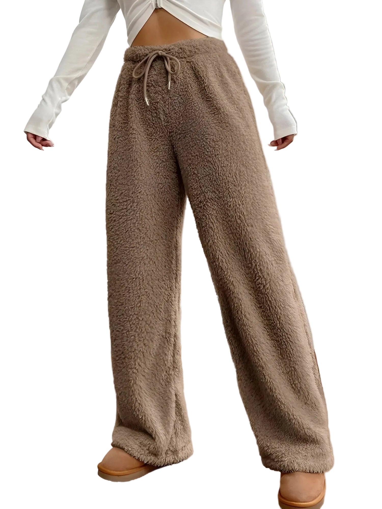 Dames Fleece Broek Met Hoge Taille 0