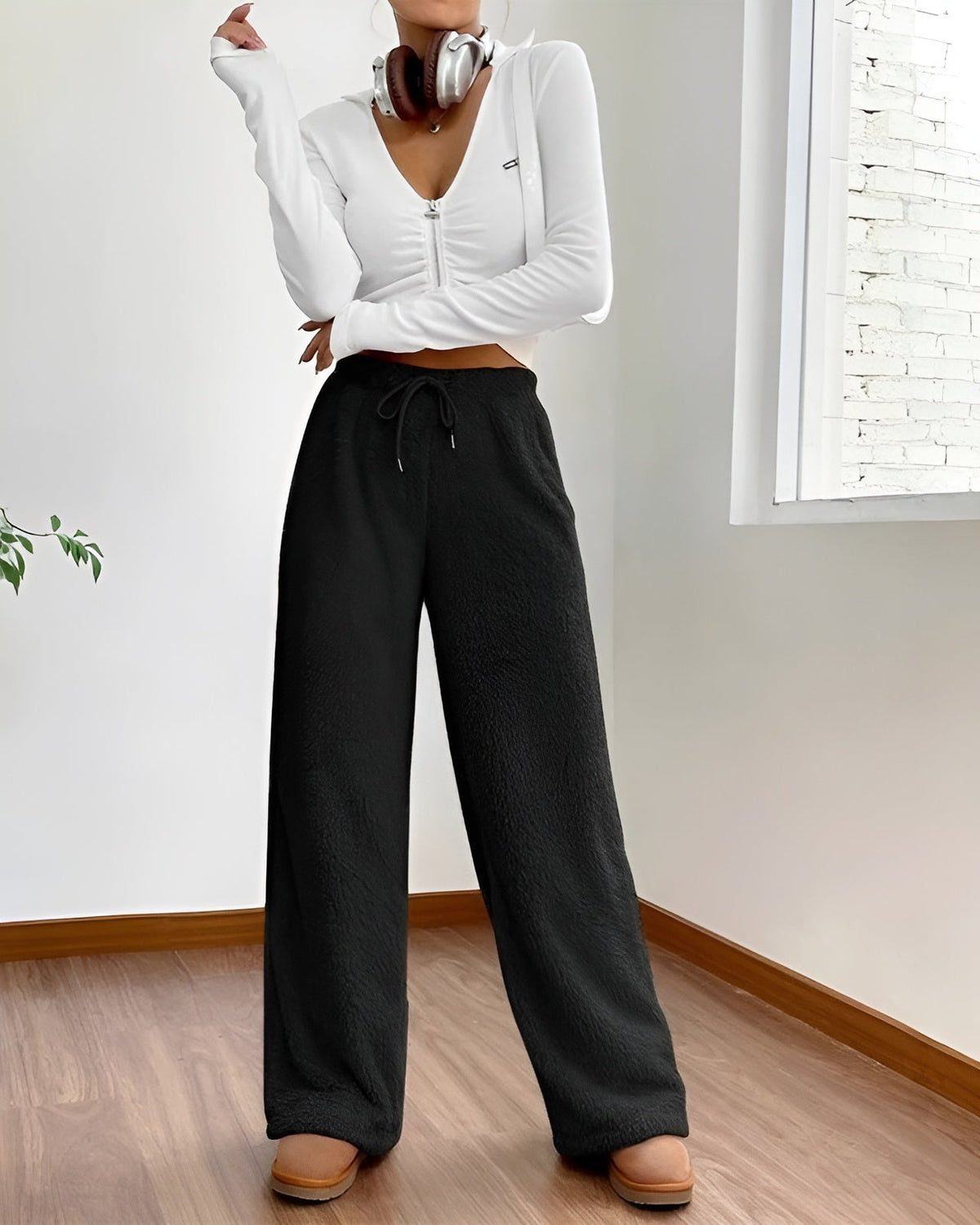 Dames Fleece Broek Met Hoge Taille 4