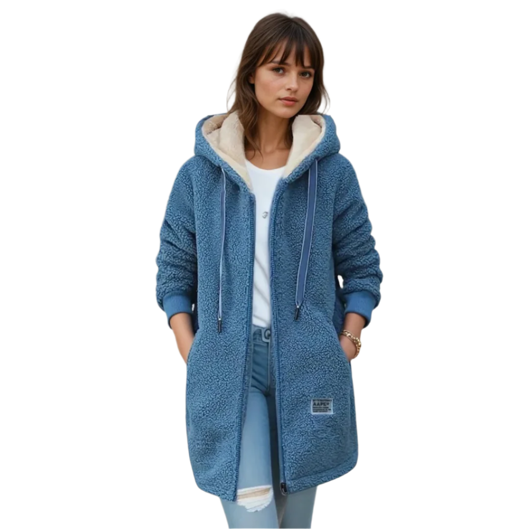 Dames Fleece Jacket Oversized Sherpa Voering 0