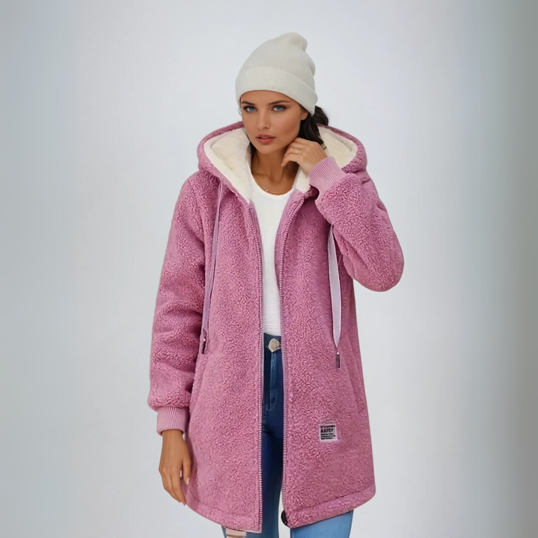 Dames Fleece Jacket Oversized Sherpa Voering 3