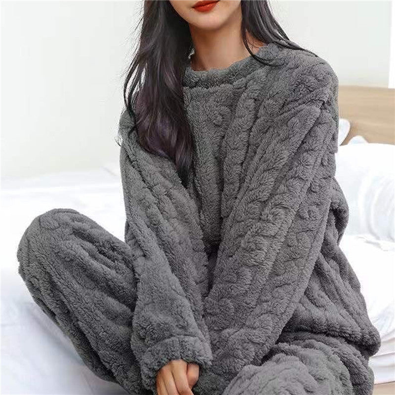 Dames Fleece Pyjama Set Warm en Comfortabel voor Nachtkleding 3