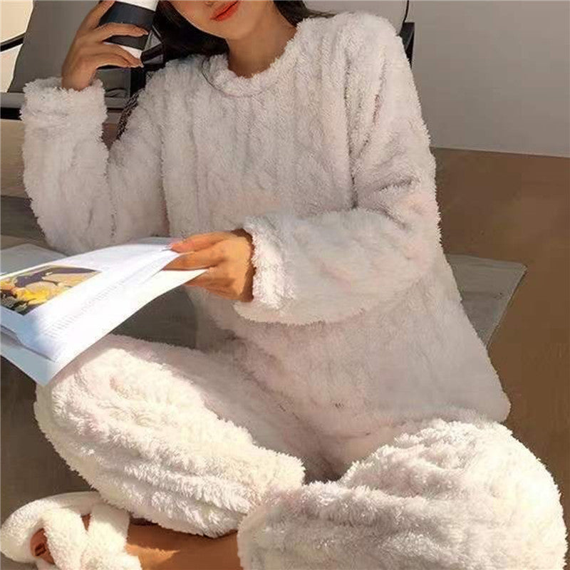 Dames Fleece Pyjama Set Warm en Comfortabel voor Nachtkleding 4