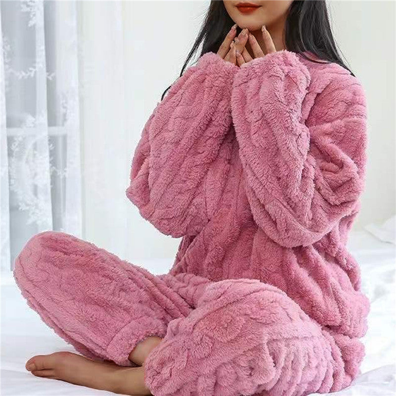 Dames Fleece Pyjama Set Warm en Comfortabel voor Nachtkleding 5