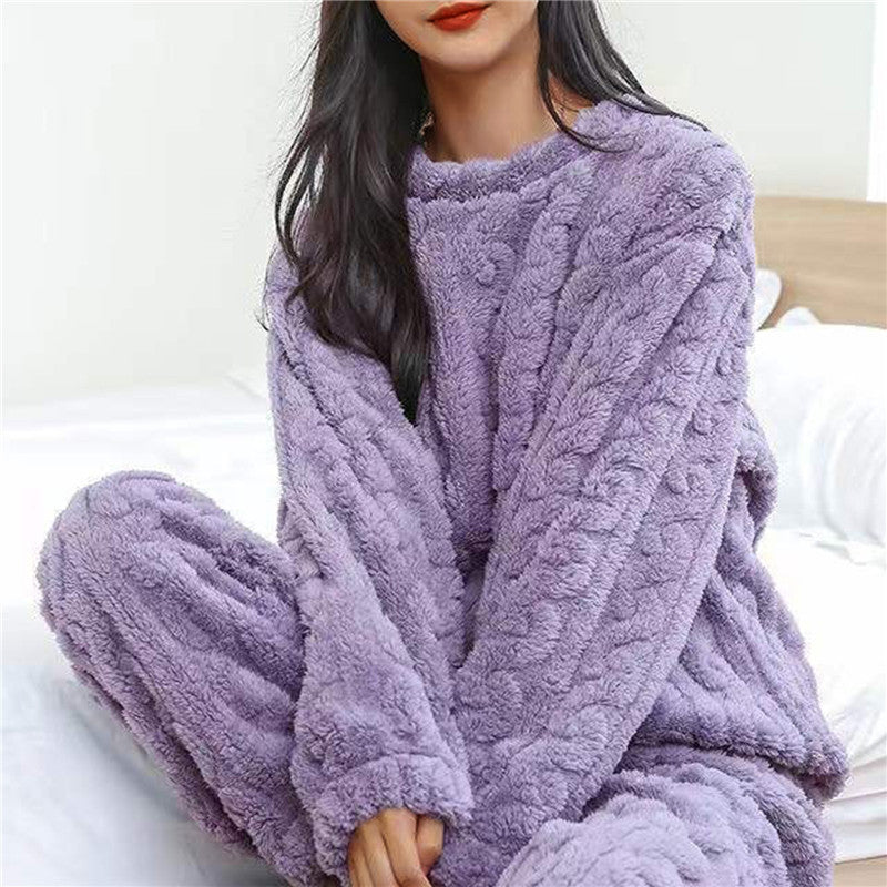Dames Fleece Pyjama Set Warm en Comfortabel voor Nachtkleding 7