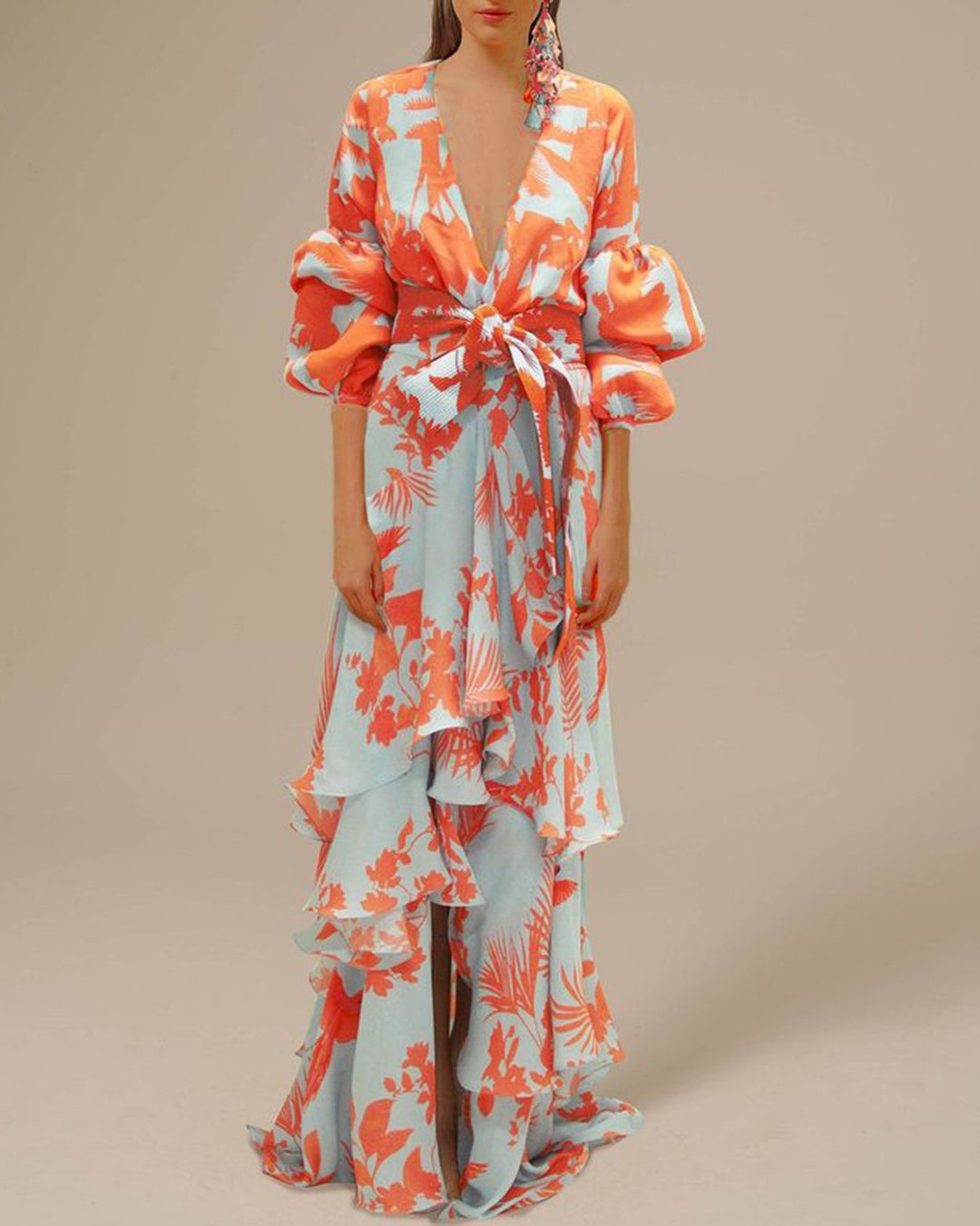 Dames Formele Jurk Chiffon met Print 3