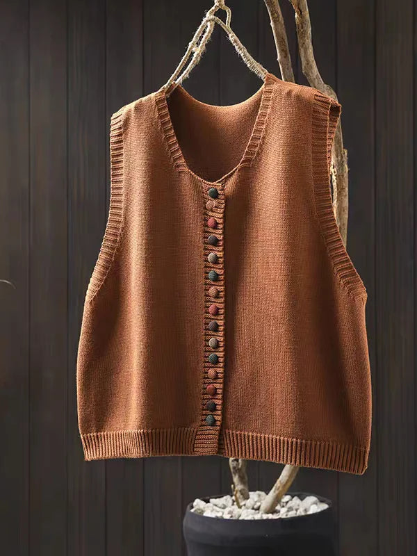 Dames Gebreid Vest Casual 5