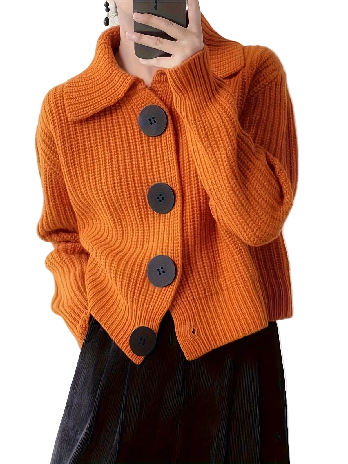 Dames Gebreid Vest Oversized 0