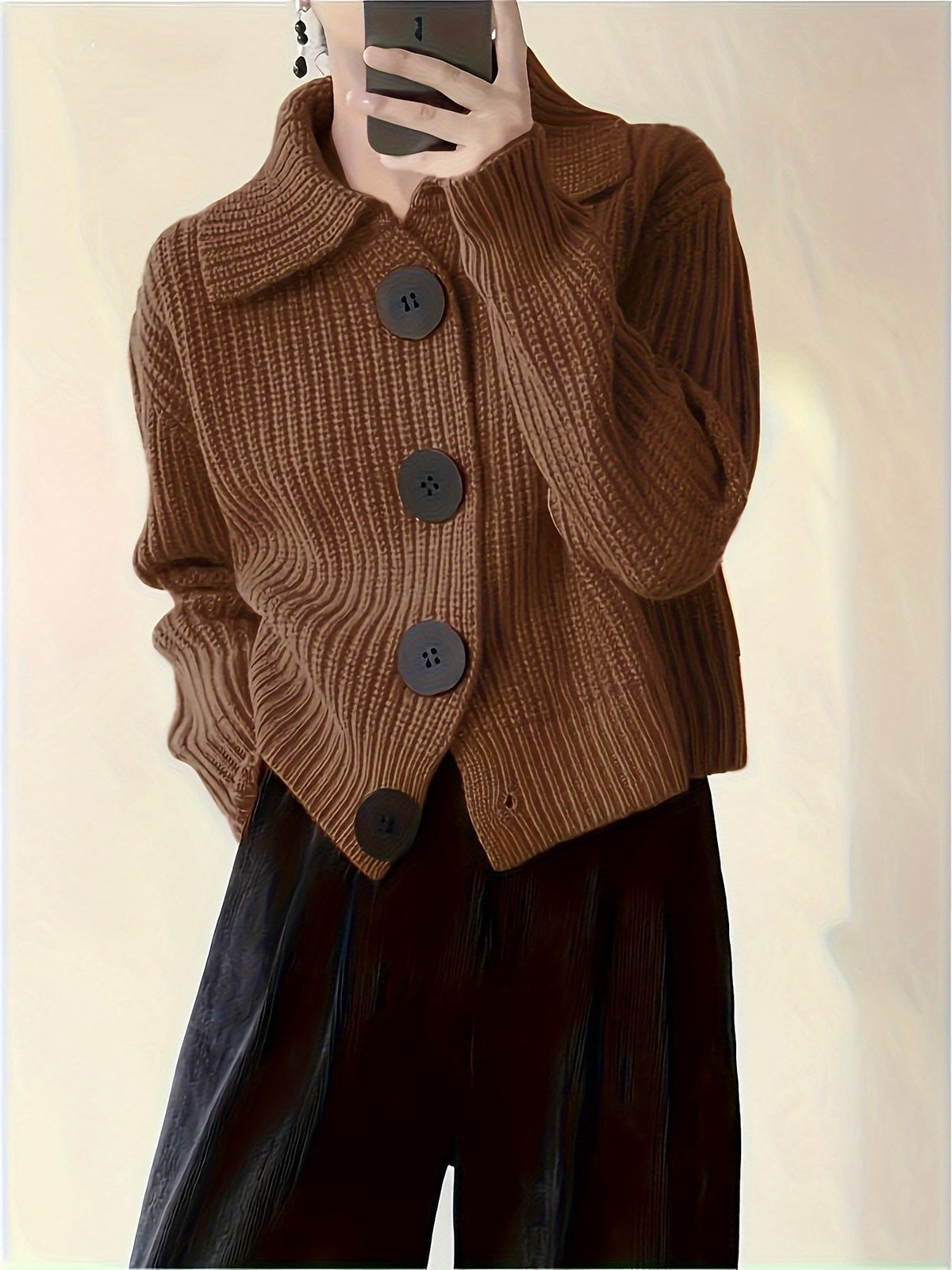 Dames Gebreid Vest Oversized 2