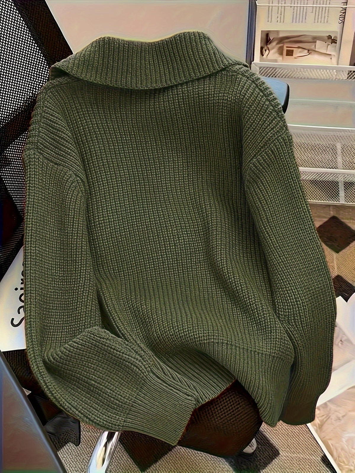Dames Gebreid Vest Oversized 6
