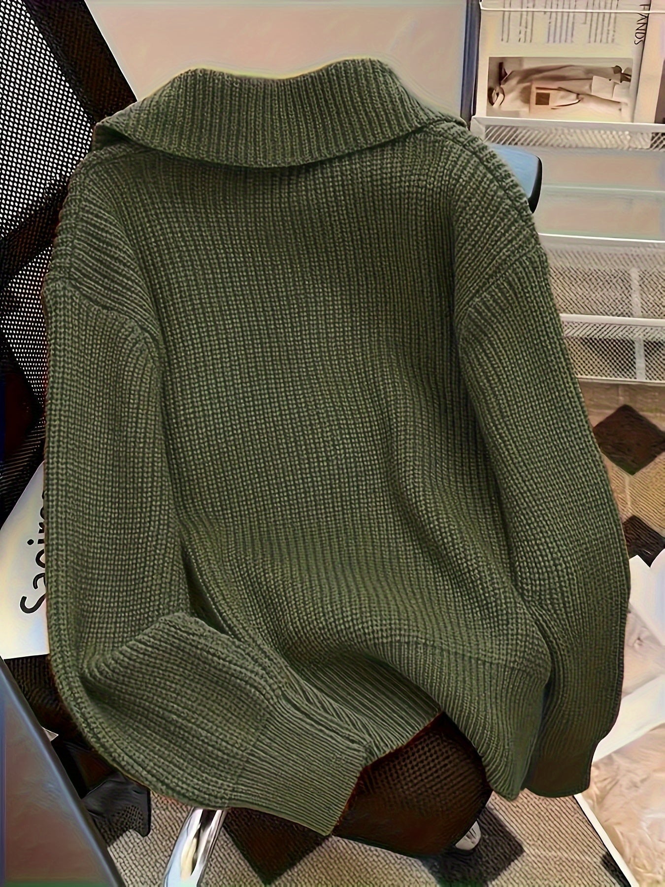 Dames Gebreid Vest Oversized 6