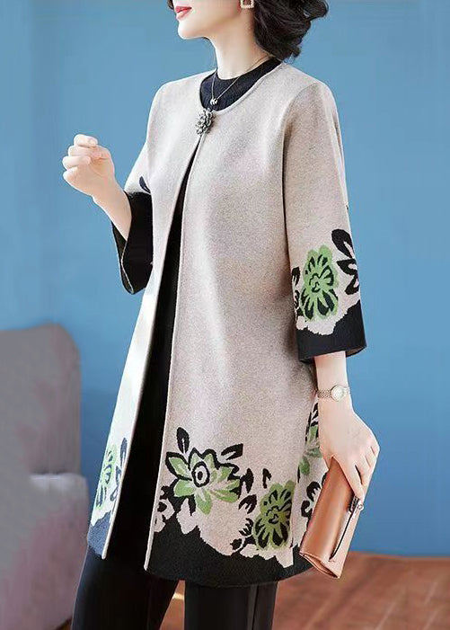 Dames Gebreid Vest met O-hals en Patchwork 2