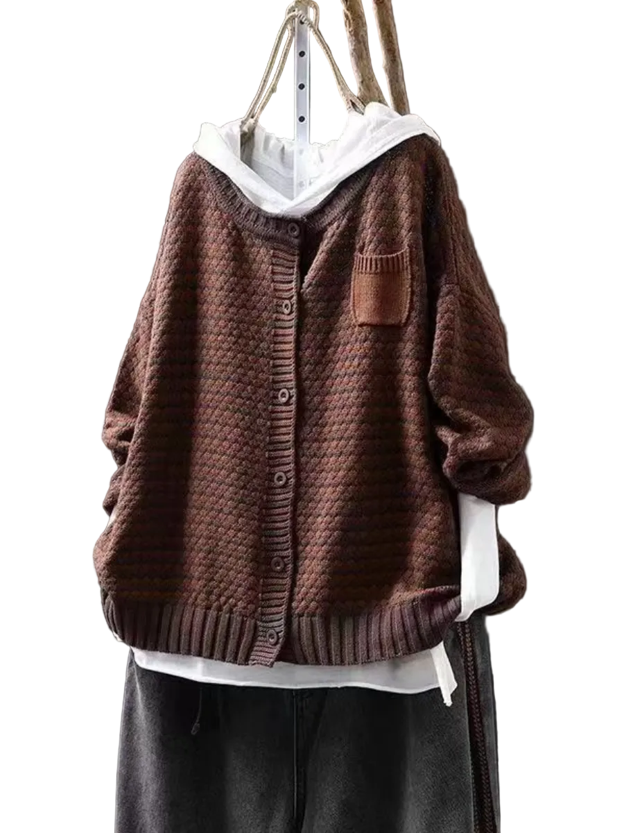 Dames Gebreid Vest met Textuur 0