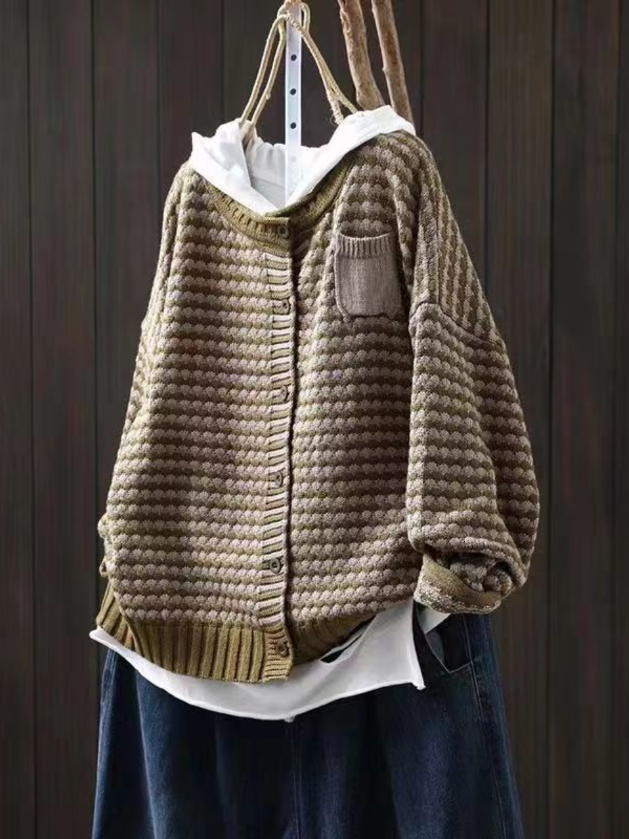 Dames Gebreid Vest met Textuur 1