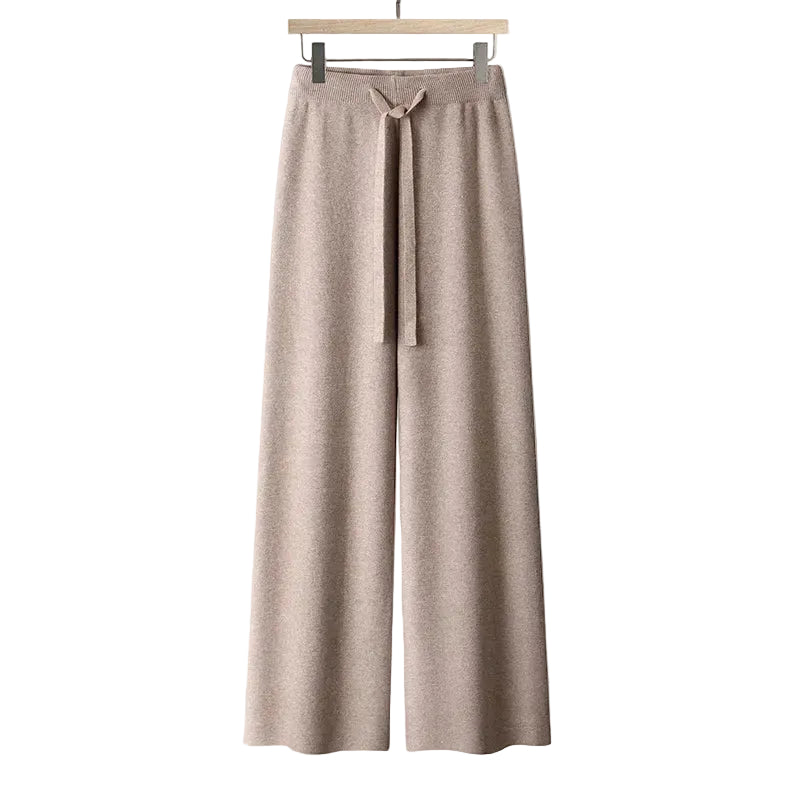 Dames Gebreide Broek met Wijde Pijpen 0