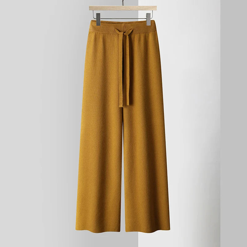 Dames Gebreide Broek met Wijde Pijpen 3
