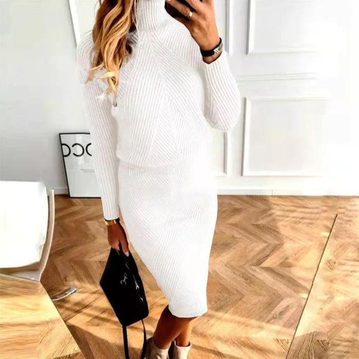 Dames Gebreide Jurk Casual Stijl 3