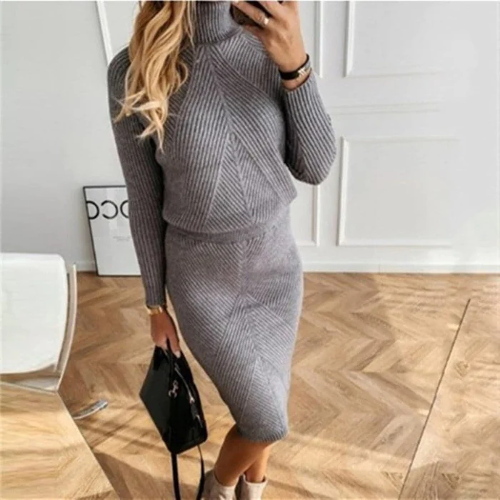 Dames Gebreide Jurk Casual Stijl 5