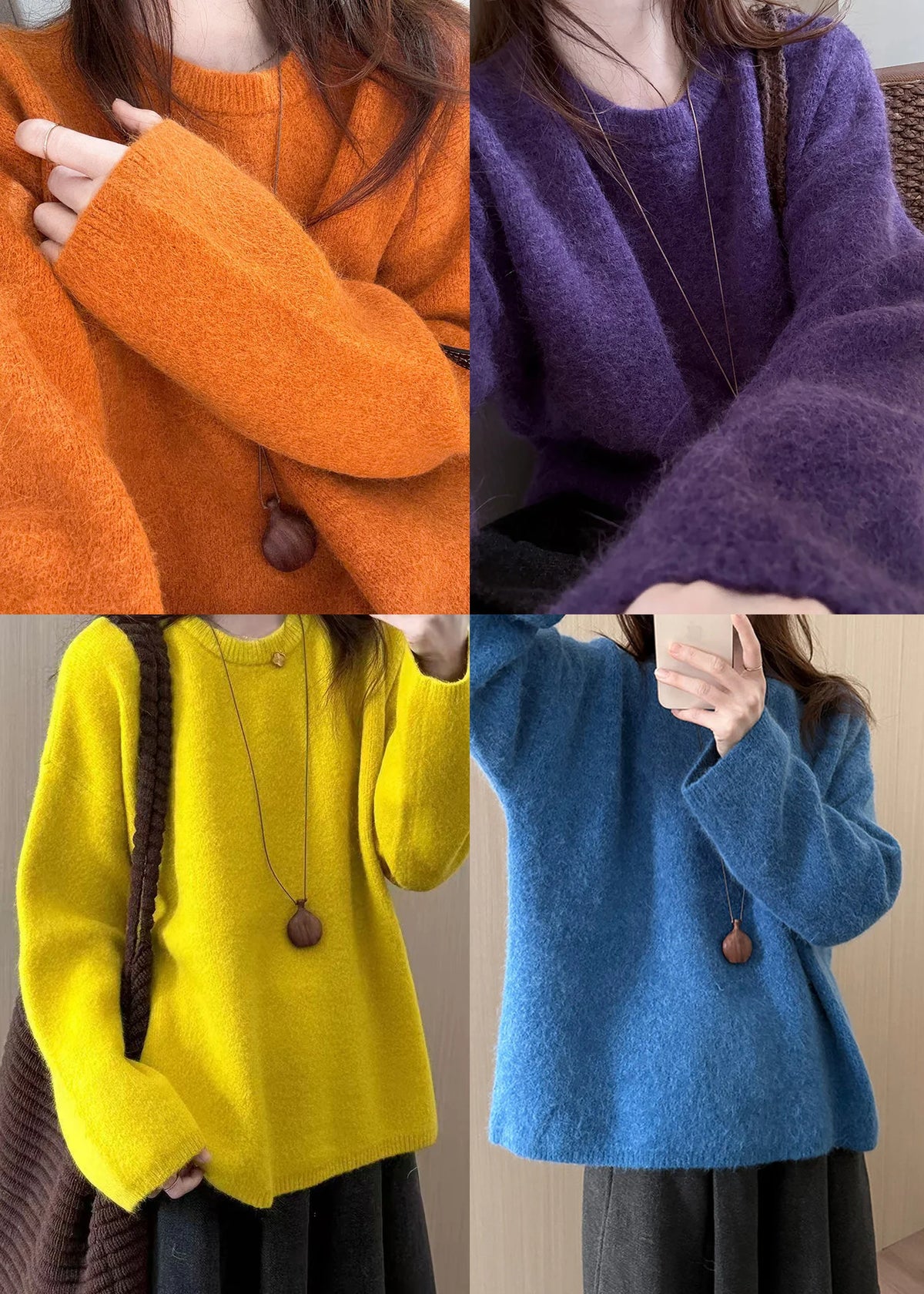 Dames Gebreide Top Ronde Hals Comfortabel Warm 4