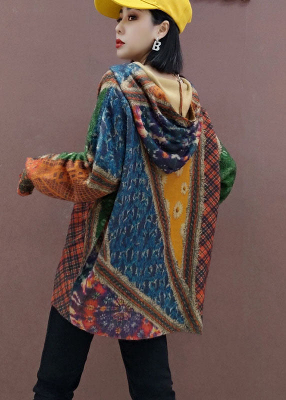 Dames Gebreide Trui met Kap en Print 4