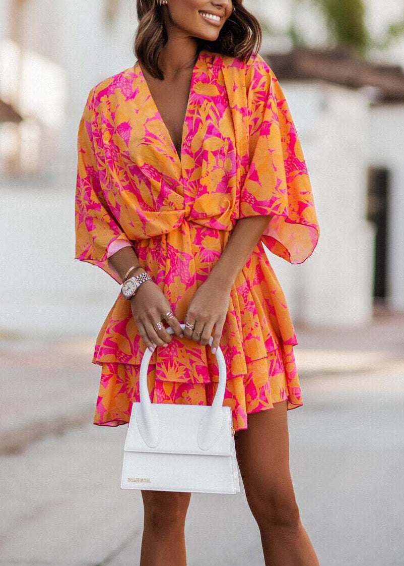 Dames Gelaagde Jurk Met Print Zomerstijl 1