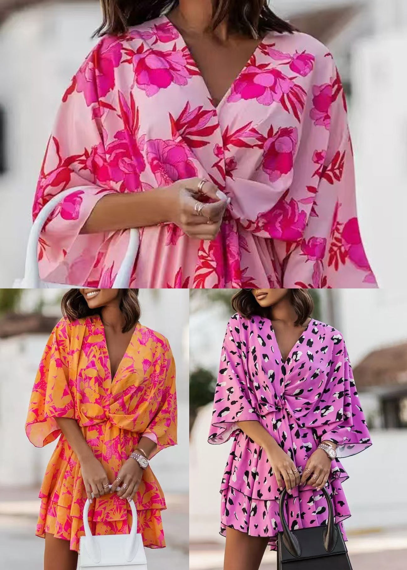 Dames Gelaagde Jurk Met Print Zomerstijl 4