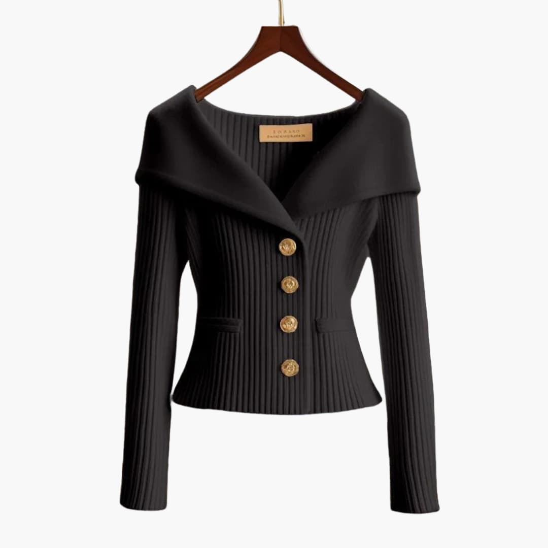 Dames Geribbeld Vest met Knoopsluiting 3