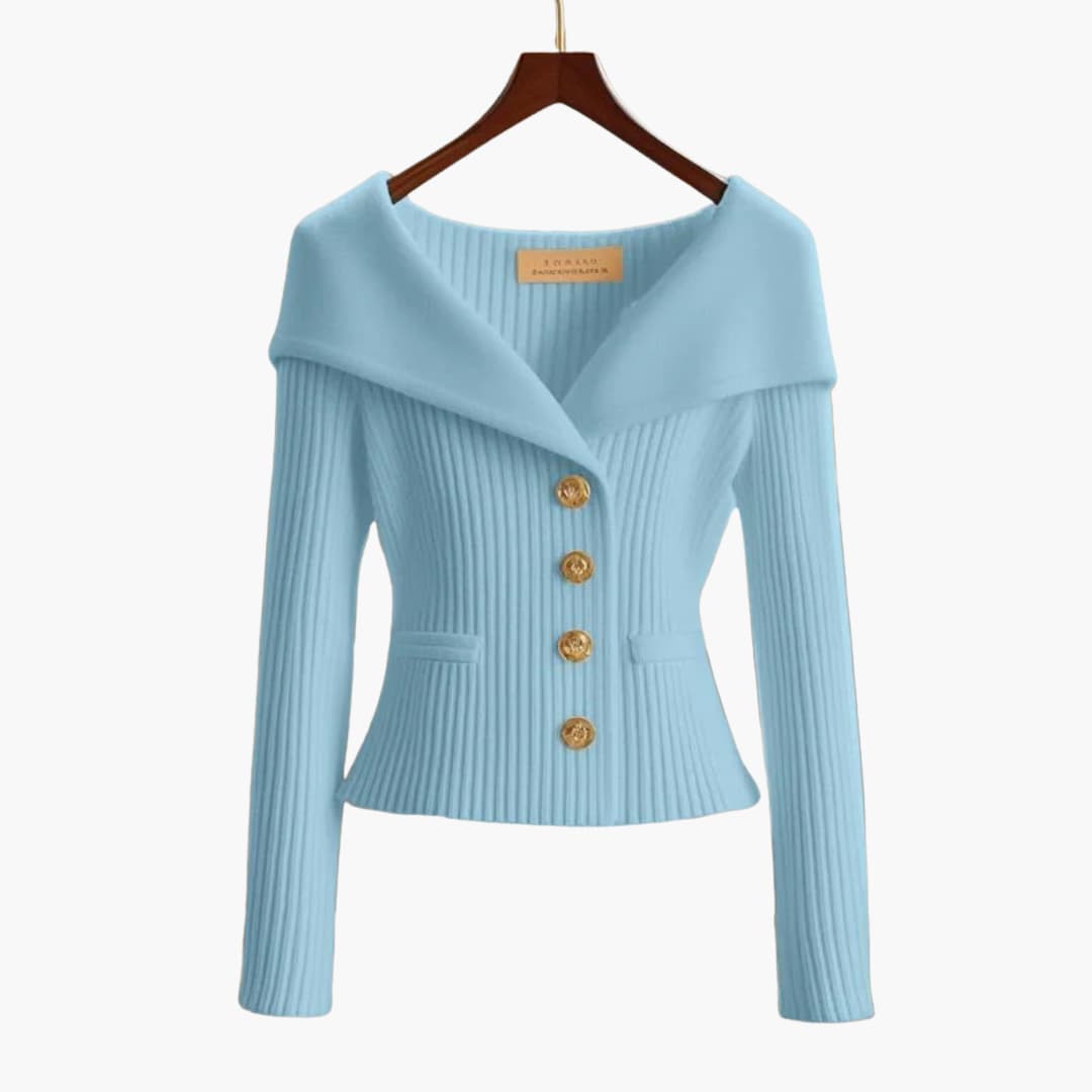 Dames Geribbeld Vest met Knoopsluiting 4