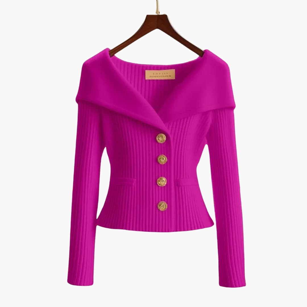 Dames Geribbeld Vest met Knoopsluiting 5