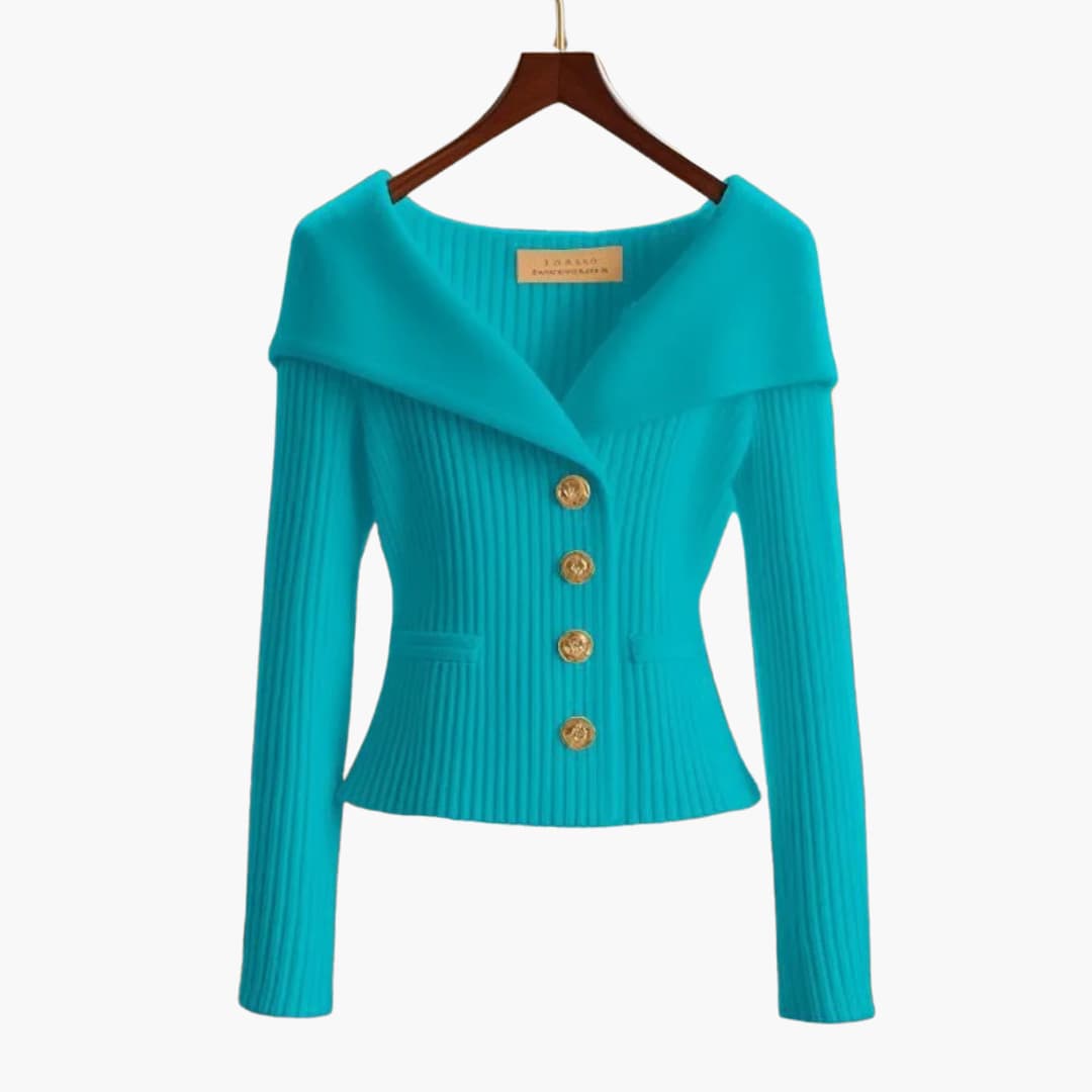 Dames Geribbeld Vest met Knoopsluiting 6