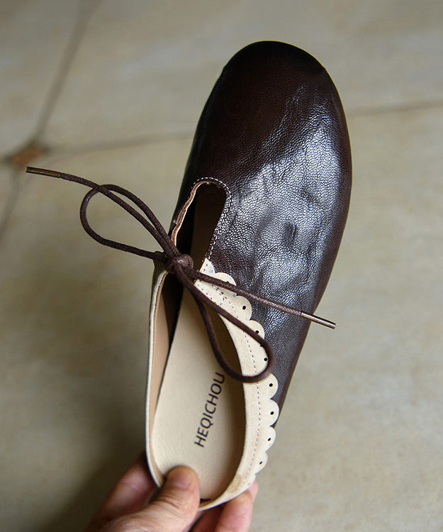 Dames Gesplitste Schuifsandalen Met Veters 2