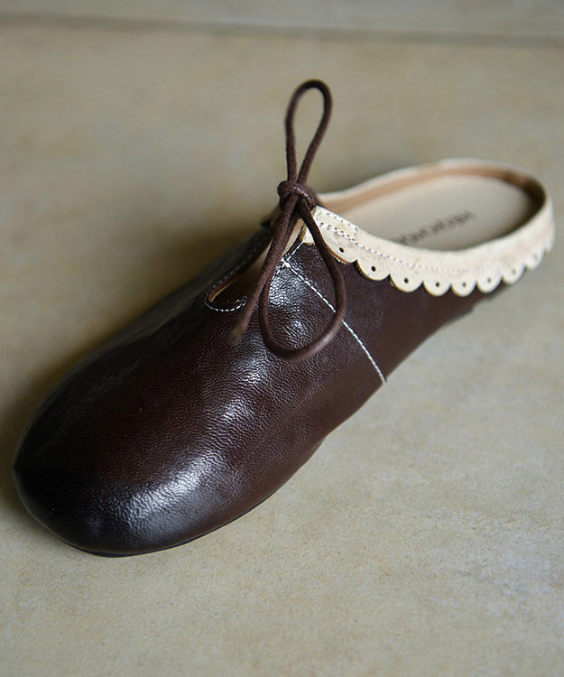 Dames Gesplitste Schuifsandalen Met Veters 4