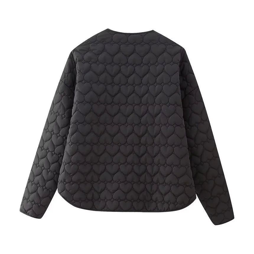 Dames Gewatteerd Jack met Hartjespatroon 2