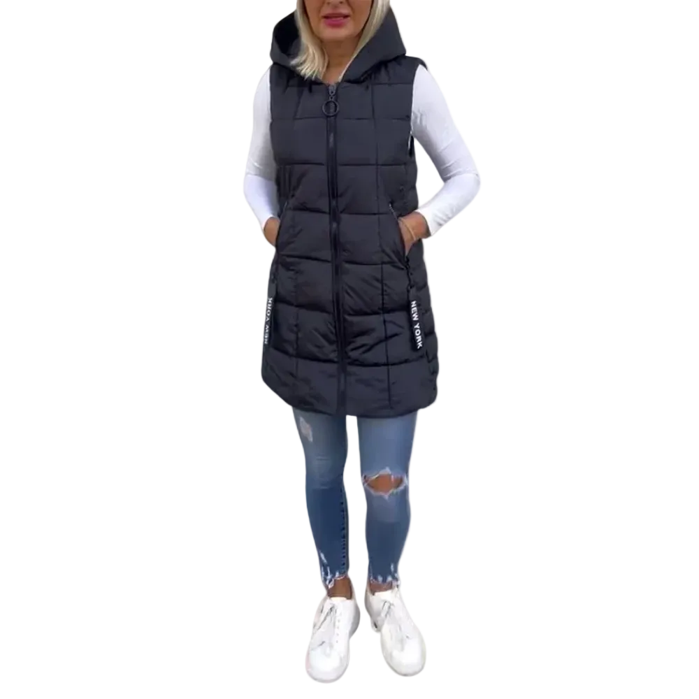 Dames Gewatteerde Mouwloze Jas Urban Stijl 0