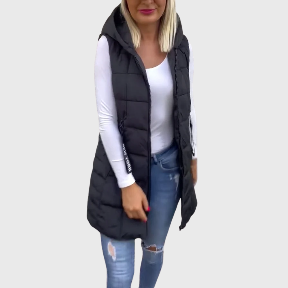 Dames Gewatteerde Mouwloze Jas Urban Stijl 2