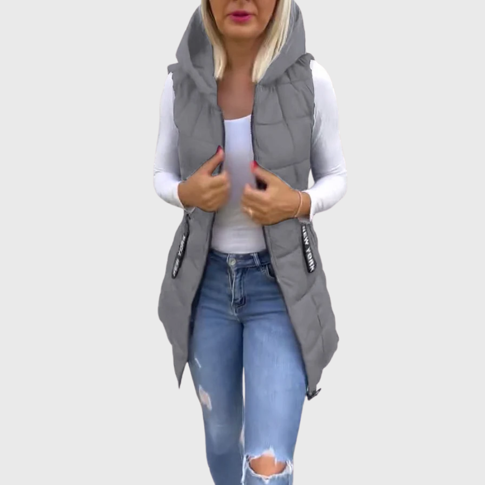 Dames Gewatteerde Mouwloze Jas Urban Stijl 4