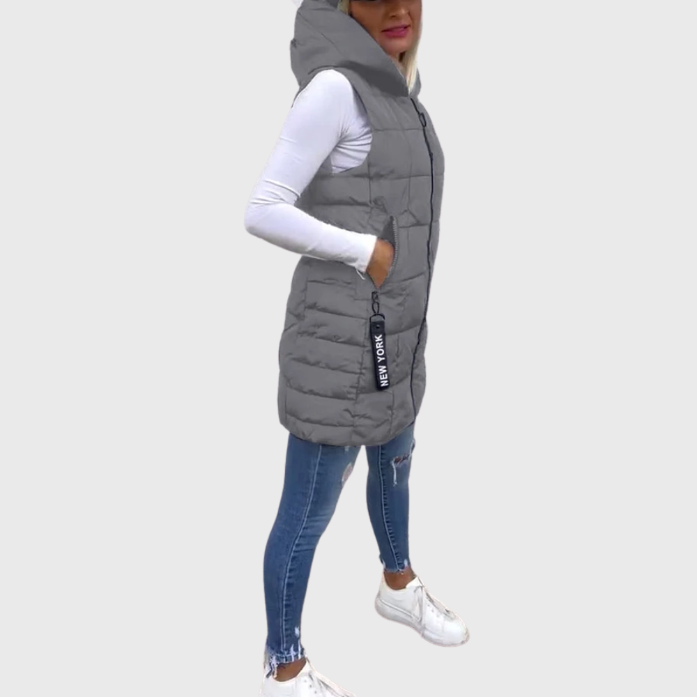 Dames Gewatteerde Mouwloze Jas Urban Stijl 5