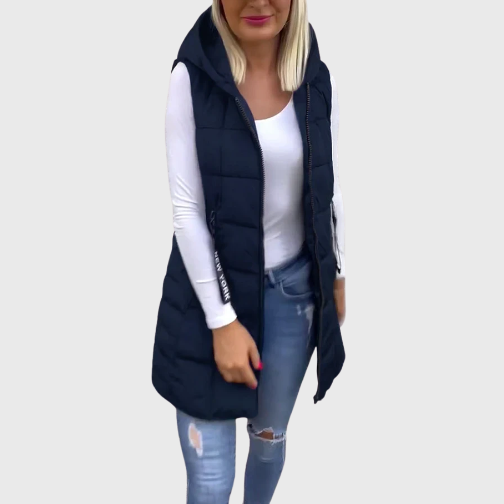 Dames Gewatteerde Mouwloze Jas Urban Stijl 8