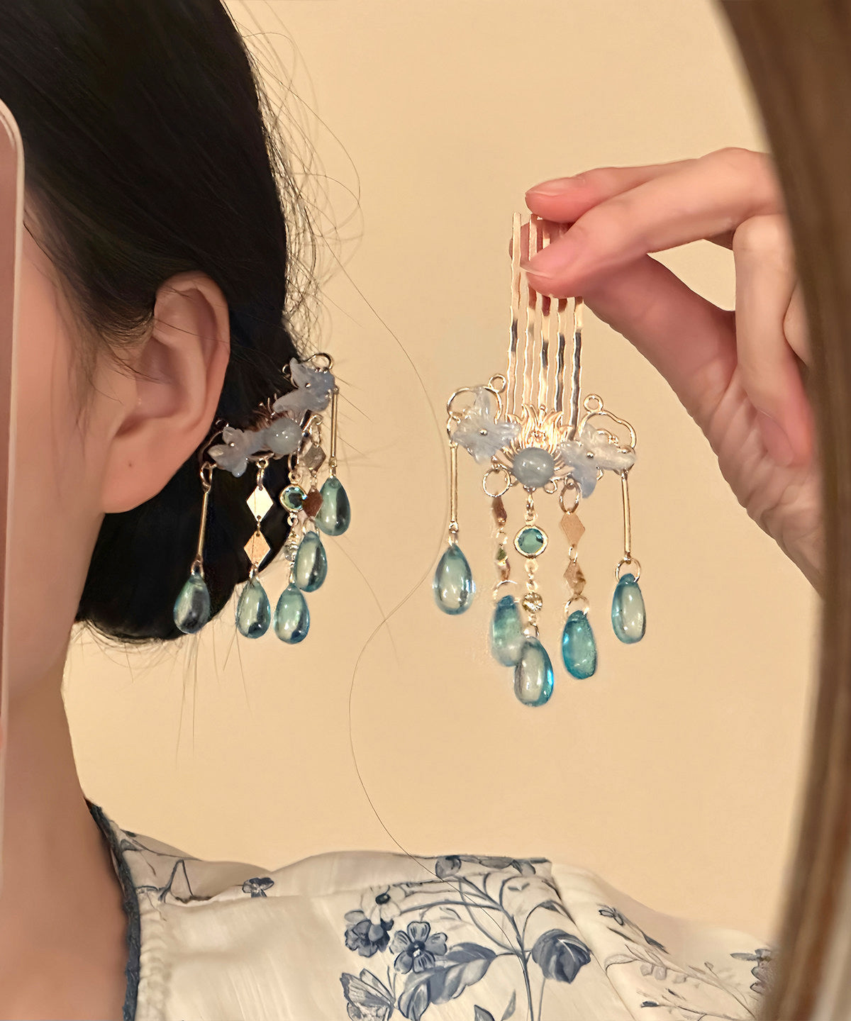 Dames Haaraccessoires Set Vlinderkwastje en Haarspeldjes 2