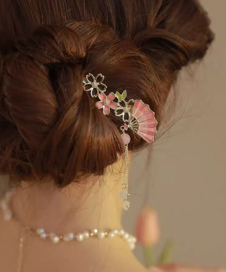 Dames Haarspeld Bloemenwaaier Kwastje Stijlvol Accessoire 3