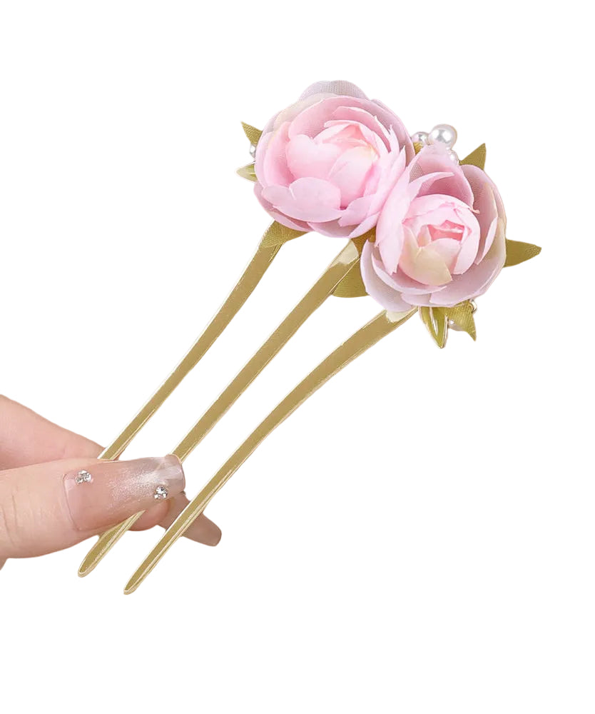 Dames Haarspeld Bloemvormig Roze Stijlvol Accessoire 0