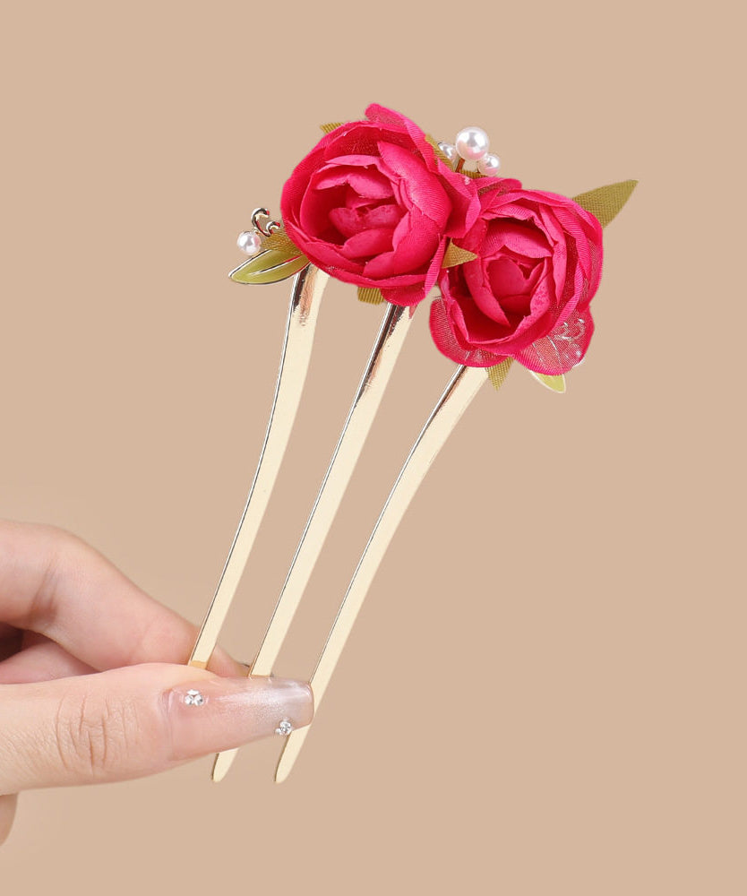 Dames Haarspeld Bloemvormig Roze Stijlvol Accessoire 3