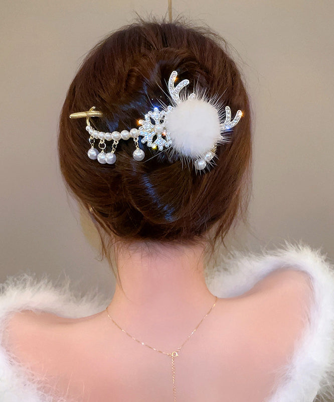 Dames Haarspeld Met Fuzzy Bal En Gewei Design 2