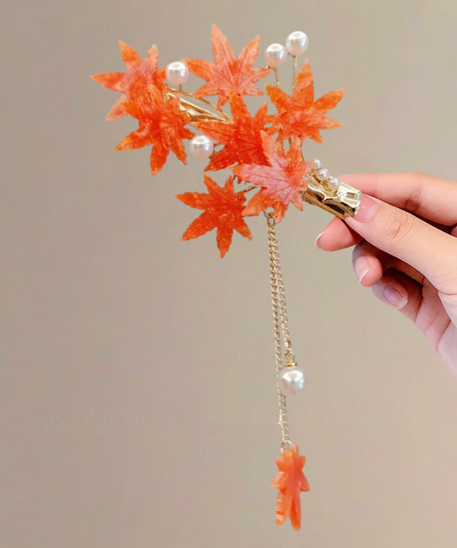 Dames Haarspeld Set Met Esdoornblad En Bloem Design 1