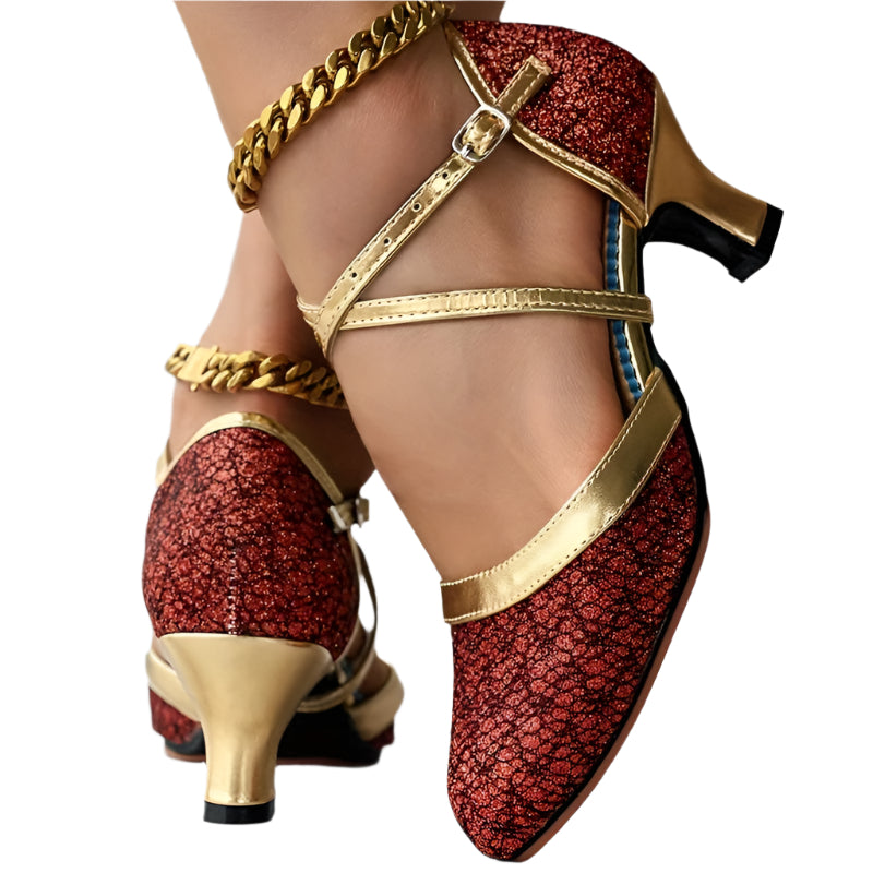 Dames Hakken Dubbele Bandjes Glanzend 0