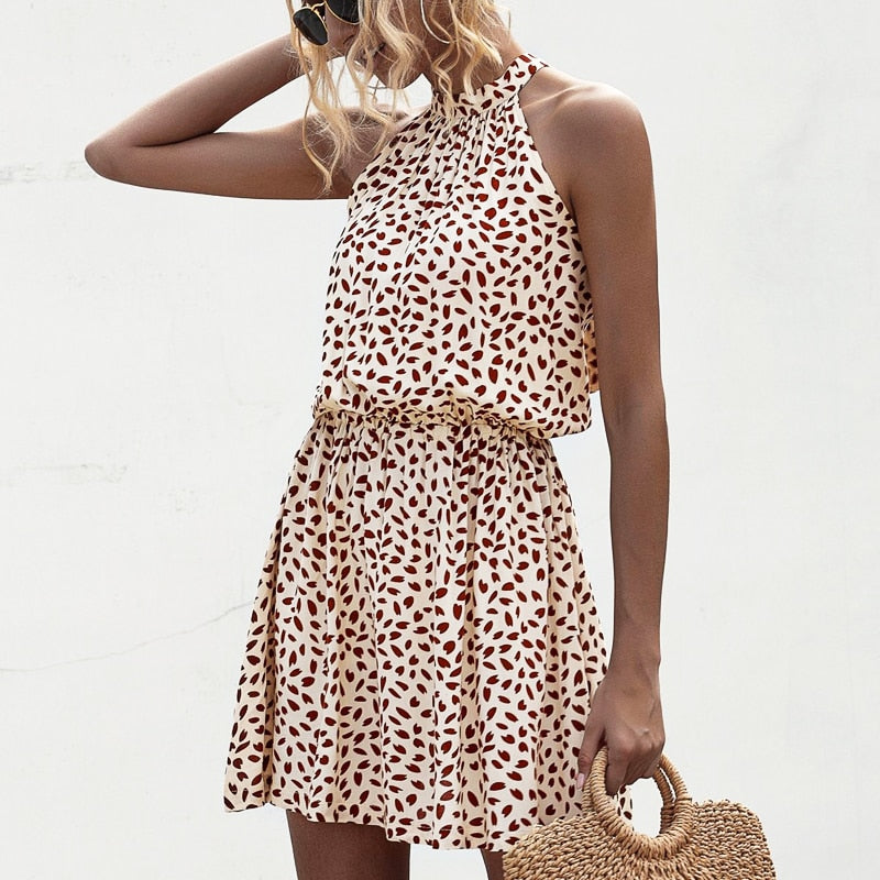 Dames Halter Mini Jurk Polyester Modern Zomerjurk 1