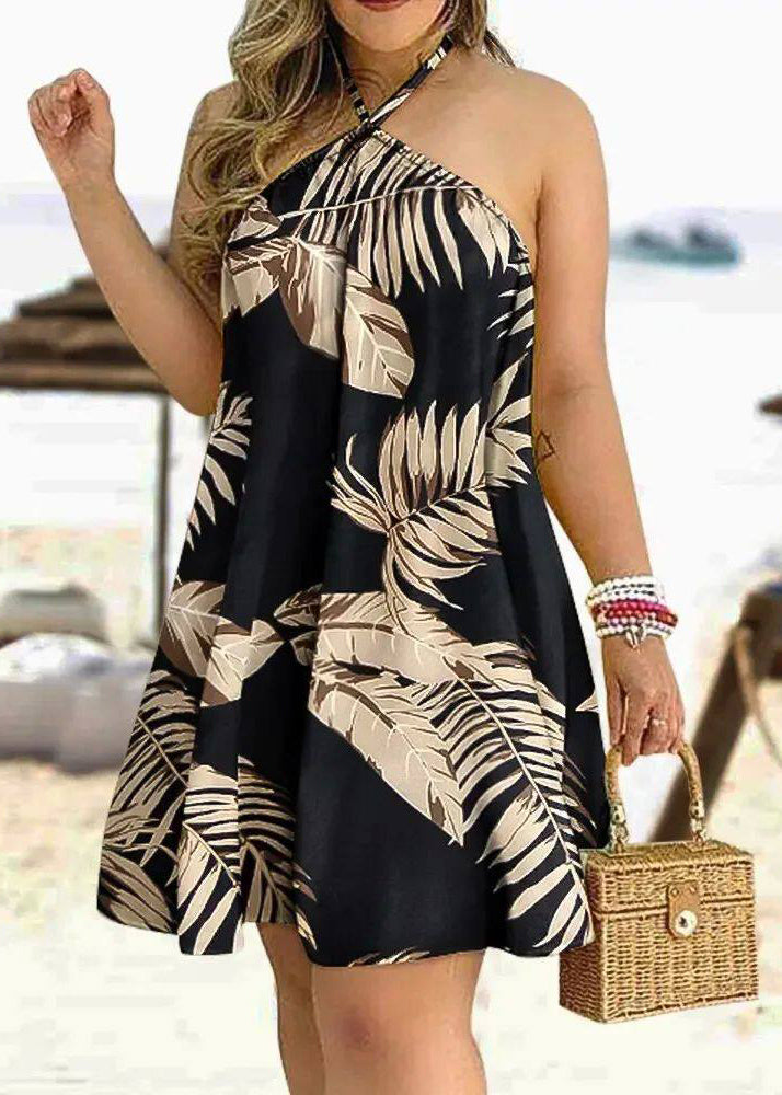 Dames Halterjurk Boho Stijl Zonder Rugprint 1