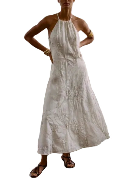 Dames Halterjurk Borduursel Zomerstijl 0