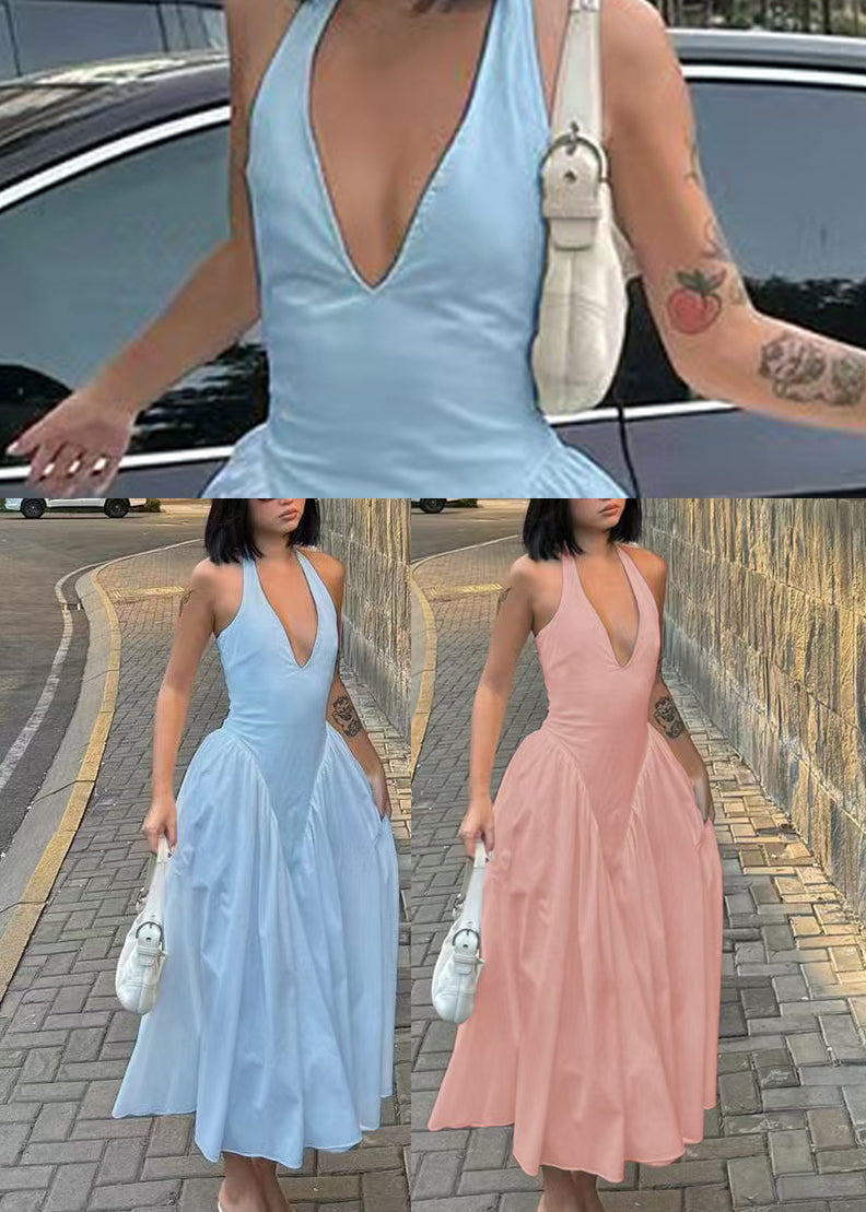 Dames Halterjurk V-hals Zomerstijl 4